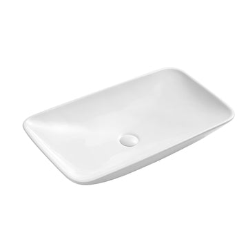 Ceramic Rectangular Above Counter White Bathroom Sink Art Basin