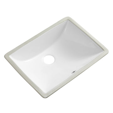 Ceramic Rectangular  Undermount White Bathroom  Sink Art Basin