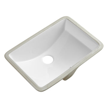 Ceramic Rectangular Undermount White Bathroom Sink Art Basin