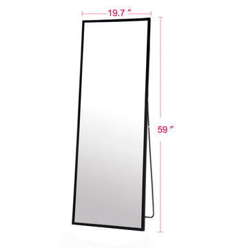 Full Body Mirror Full Length Floor Mirror Free Standing Black Dressing Mirror Home Décor (59" x 19.7")