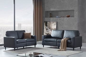 Modern Style Sofa and Love-seat Sets PU Leather Upholstered Couch Furniture (2+3 Seat)