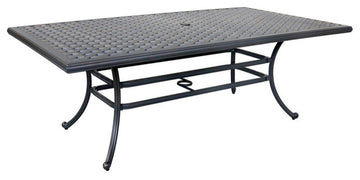 Outdoor Patio Cast Aluminum 46 X 86 Inch Rectangle Dining Table In Dark Grey