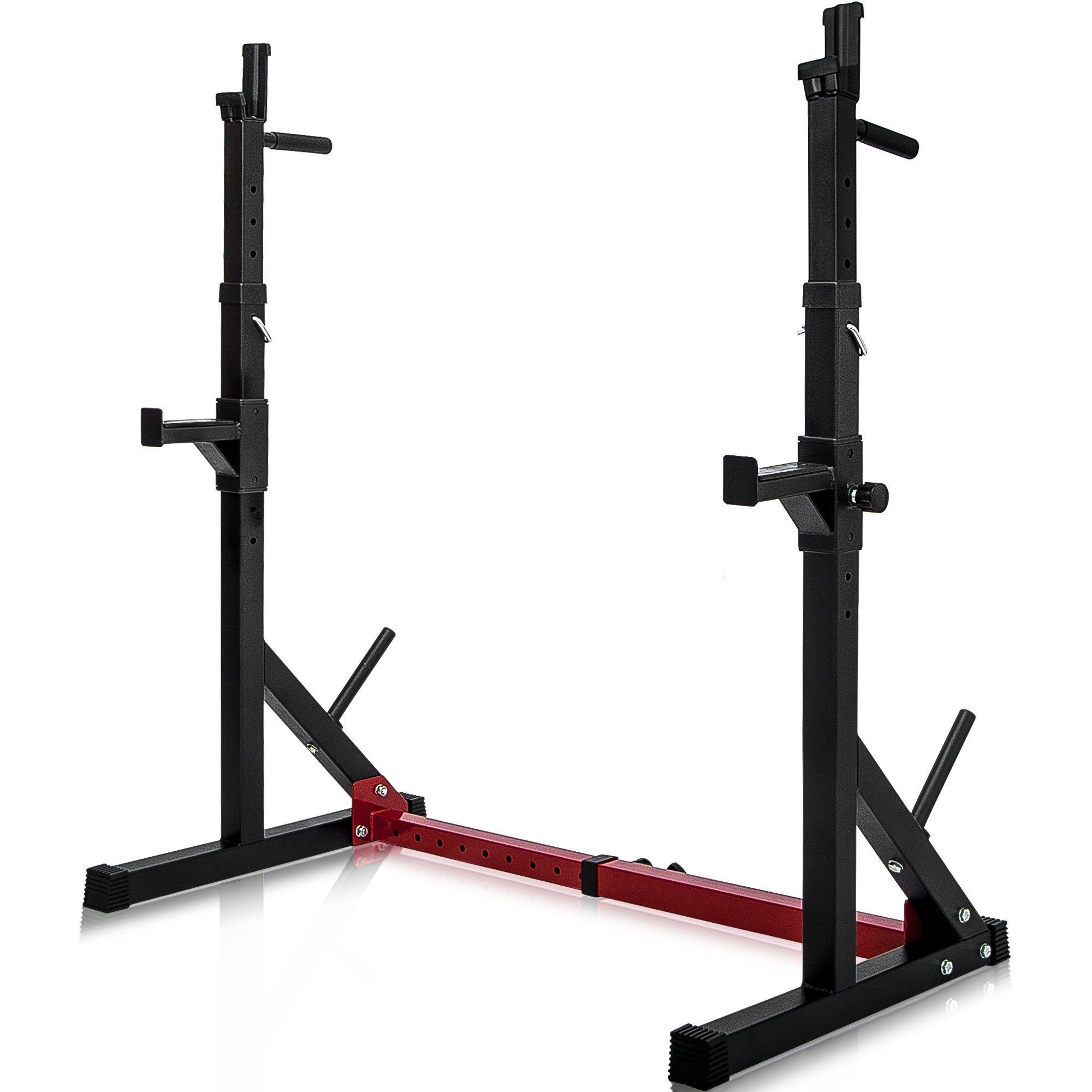 Adjustable Barbell Rack with Multi-Function Dipping Station Squat Stand