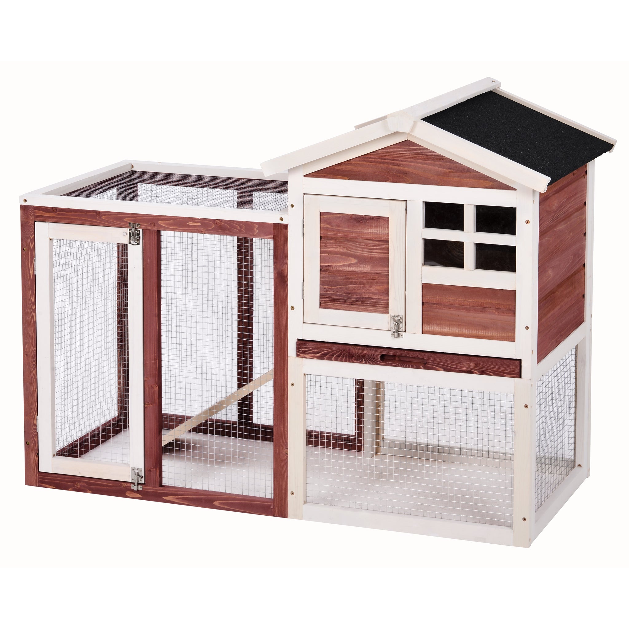 Wooden Pet House Rabbit Bunny Wood Hutch House Dog House Chicken Coops Chicken Cages Rabbit Cage, Auburn