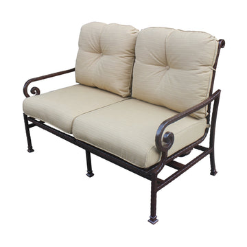 Outdoor Patio Cast Aluminum Frame Loveseat Motion Chair With Cushion Onsite