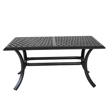Outdoor Patio Cast Aluminum 21x42 Inch Standard Coffee Table