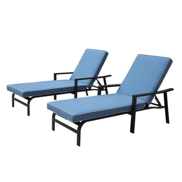 Outdoor Patio Aluminum Frames Chaise Lounge With Cushion