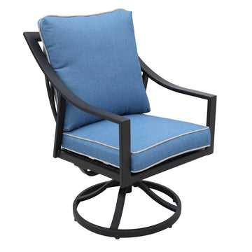 Outdoor Patio Aluminium Frame Dining Swivel Rocker Chair With Cushion