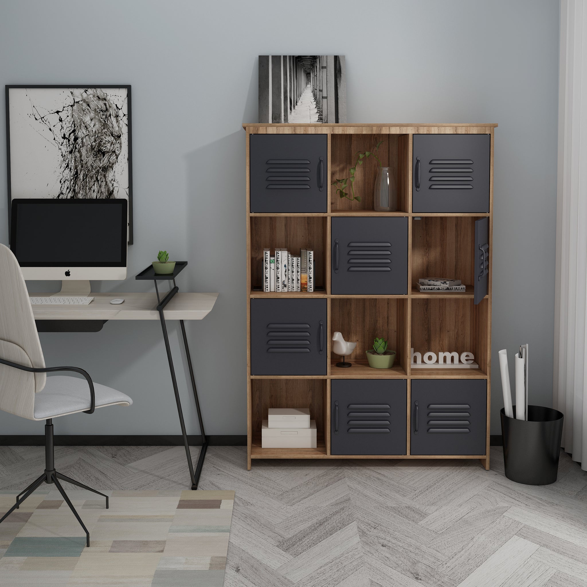 Clihome® | Cube Bookcase with Doors