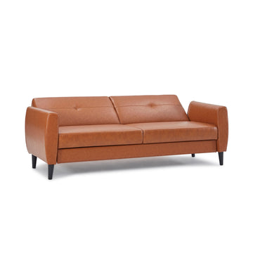 PU Leather Modern Convertible Folding Futon Sofa Bed with Storage Box