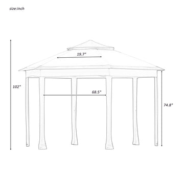 Iron hexagon Patio Gazebo