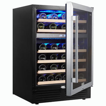 Dual Zone 24 inch 46-Bottle Freestanding Wine Cooler