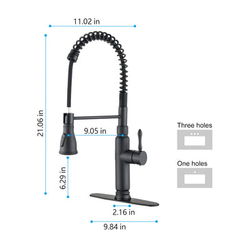Clihome® | Touch Kitchen Faucet with Pull Down Sprayer in Matte Black