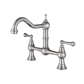 Double Handle Widespread Kitchen Faucet with Traditional Handles