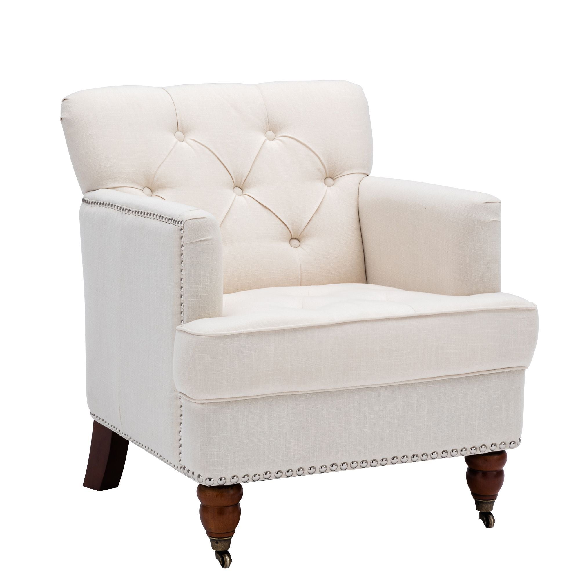 Modern Style Tub Chair for for Living Room,Linen club chair,Beige