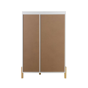 Floor Storage Cabinet with 2 Door and 1 Open Shelf, White