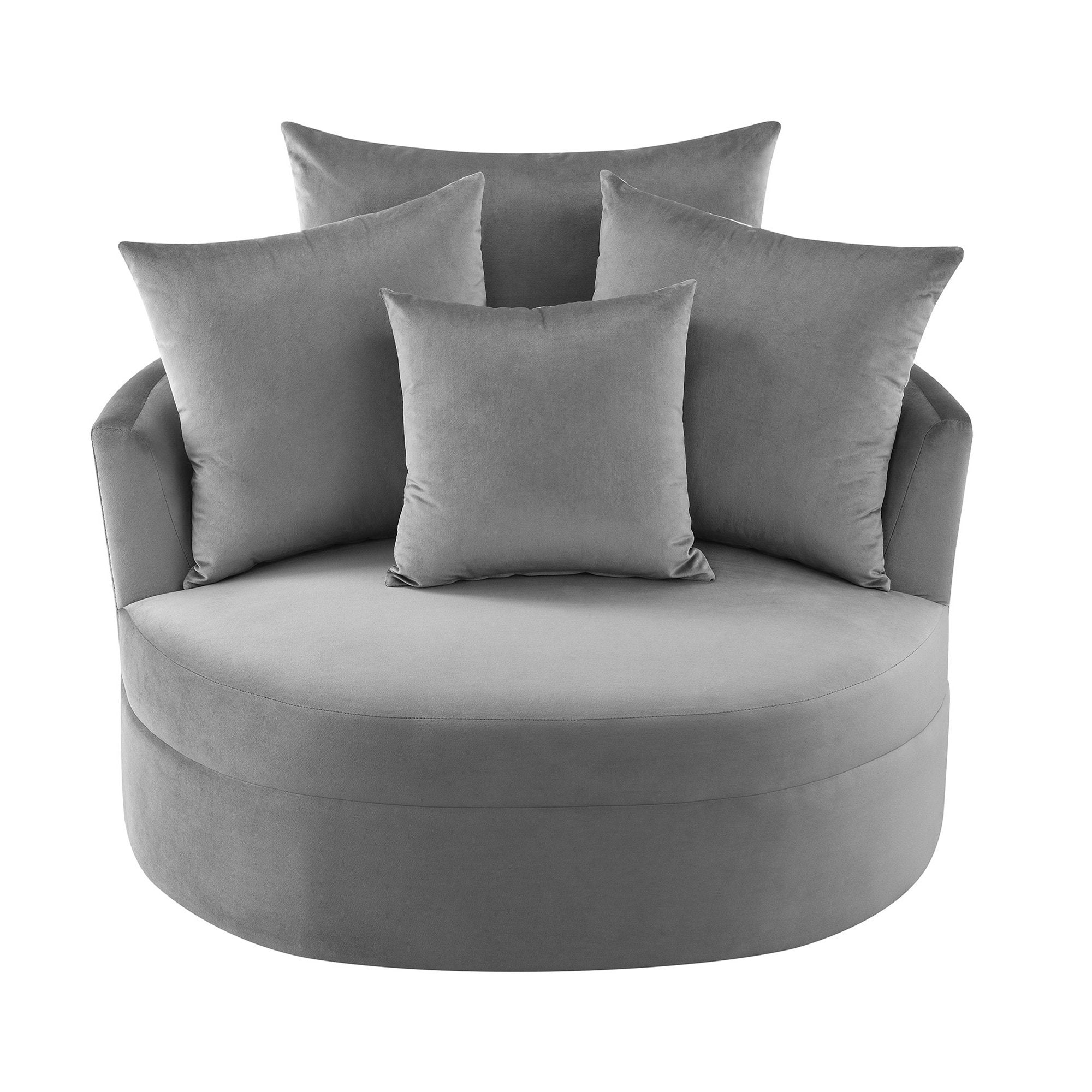 360° Swivel Barrel Chair with 4 Movable Pillows