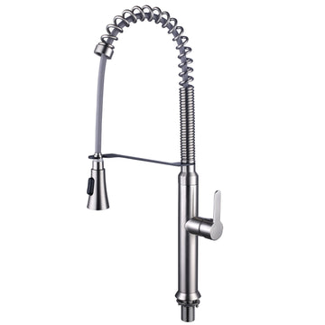 Single Handle Kitchen Faucet with Pull Down Sprayer in Brushed Nickel