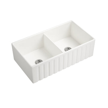 33"*18"*10" Solid ceramic kitchen sink in White