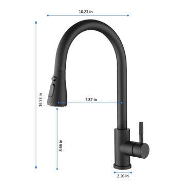 Kitchen Faucet with Pull Out Sprayer in Matte Black