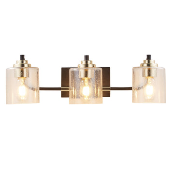 3-Lights Modern Vanity Bathroom Lamp with Bubble Glass Shades Wall Mount Light Fixtures (Exclude Bulb)