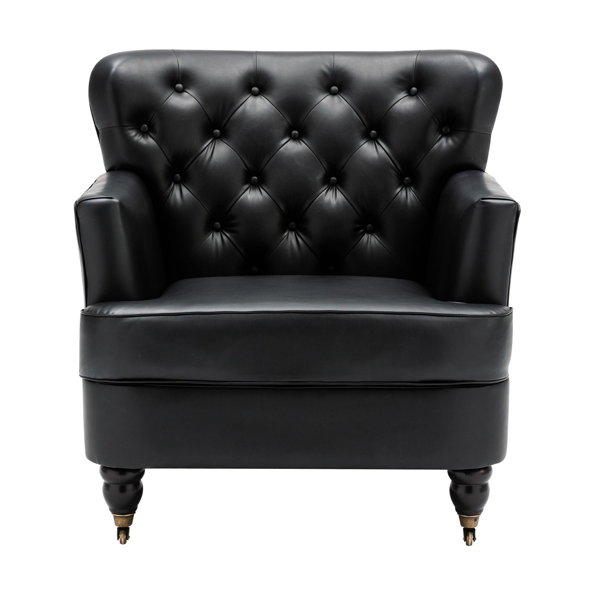 PU leather club chair, black