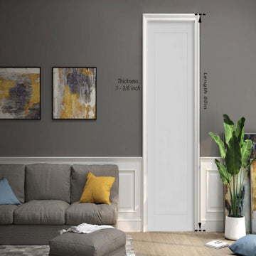 1- Lite Interior Door Slab, White Color, Made Of Mdf Material