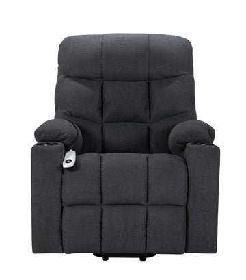 Power Lift Recliner for Elderly, Heated and Massage, with Cup Holders and Two Side Pocket, USB Ports