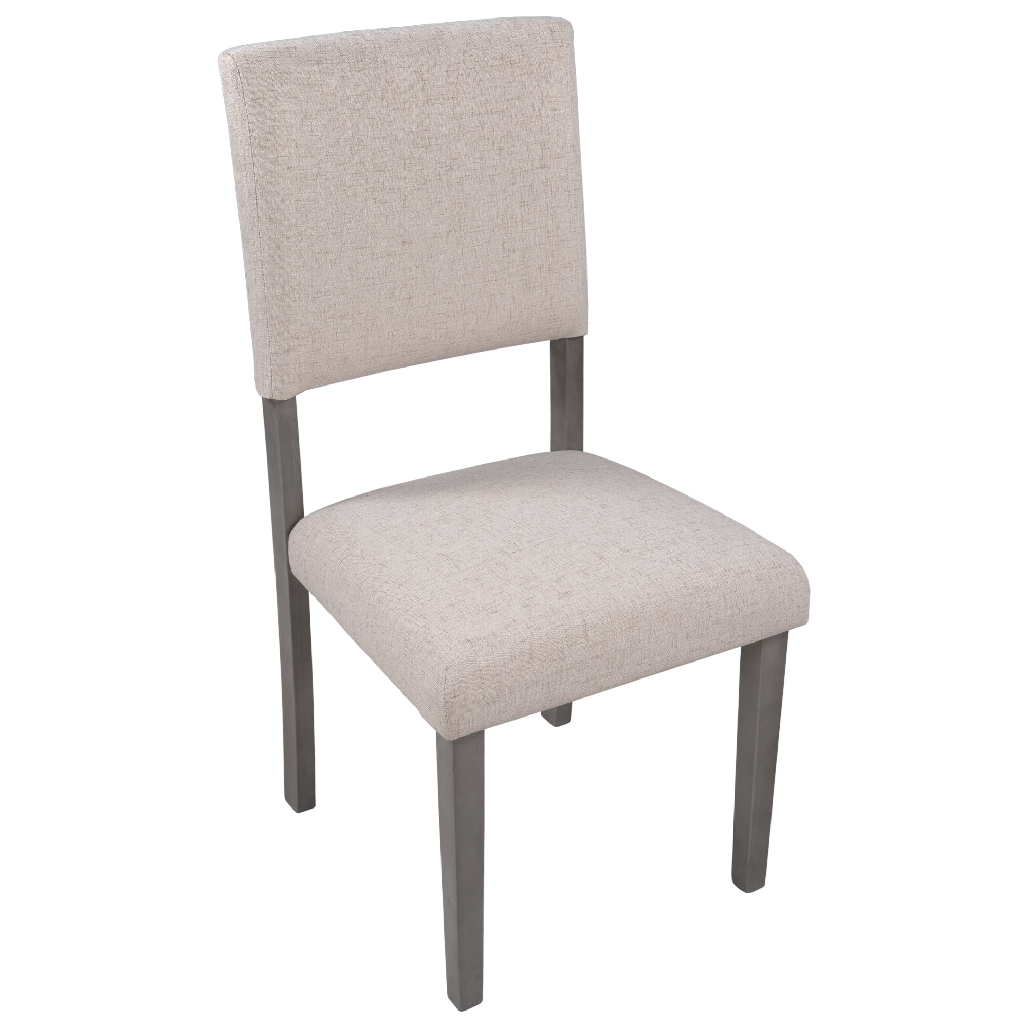 Mid-Century Wood 4 Upholstered Dining Chairs for Small Places, Beige