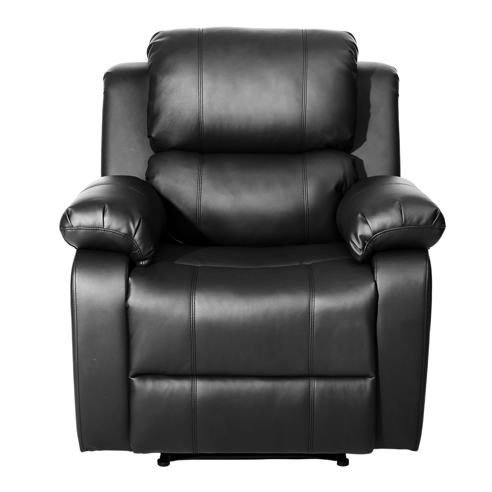 Massage Recliner PU Leather Sofa Chair for Elderly, Padded Seat Cushions  Chair with Heating and Massage Vibrating Function, Reclines to 150 Degrees,  Extending Footrest, Brown 