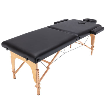 Portable Massage table, 2 Section Adjustable Folding Massage Table,PU leather Spa Bed