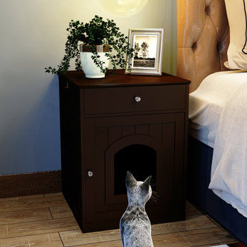 Wooden Pet House Cat Litter Box