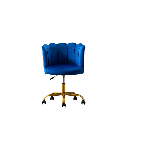 Velvet Upholstered Swivel Adjustable Height Home Office Chair