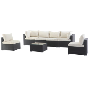 Clihome® | Outdoor Patio 7-Piece PE Wicker Sofa Set