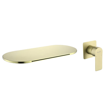 Single Handle Wall Mounted Faucet with Valve in Brushed Gold
