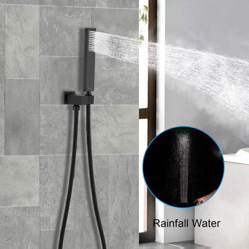 1-Spray Patterns with 2.5 GPM Wall Mount Dual Shower Heads in Matte Black
