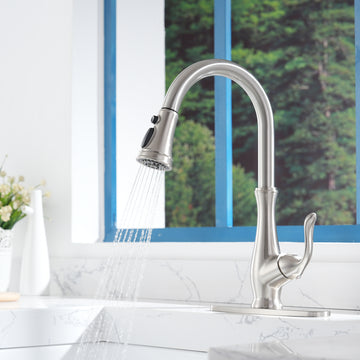 3-function single-handle pull-down spout kitchen faucet