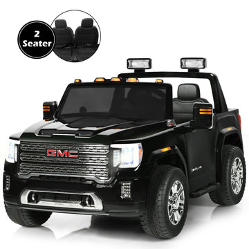 12V 2-Seater Licensed GMC Kids Ride On Truck RC Electric Car with Storage Box