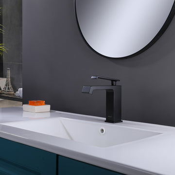 Clihome® | Modern Single Hole Single Handle Bathroom Faucet in Matte Black