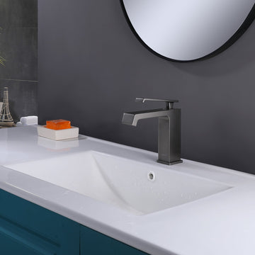 Clihome® | Single Hole Single Handle Bathroom Faucet in Gray