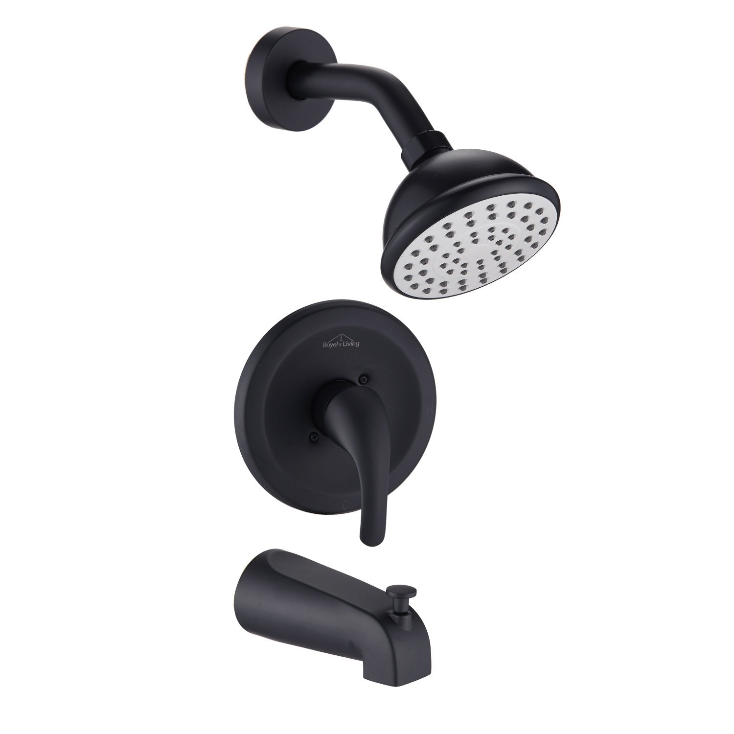 Single-Handle 4 in. Tub and Shower Faucet Set, Matte Black - Alipuinc