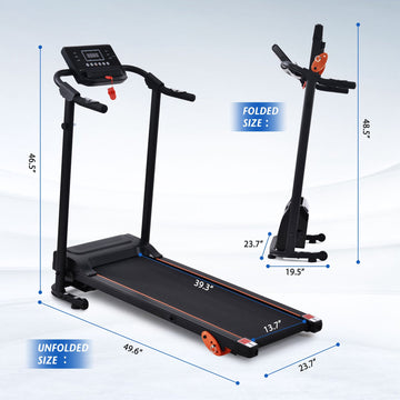 Foldable Treadmill Walking and Jogging Electric Running Machine with Heart Pulse Monitor and Speaker, 3 Incline Adjustable & 12 Pre Set Programs
