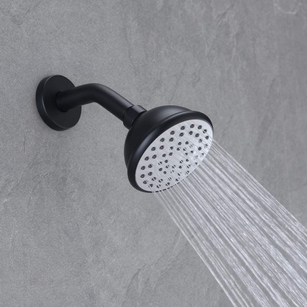 Single-Handle 4 in. Tub and Shower Faucet Set, Matte Black - Alipuinc