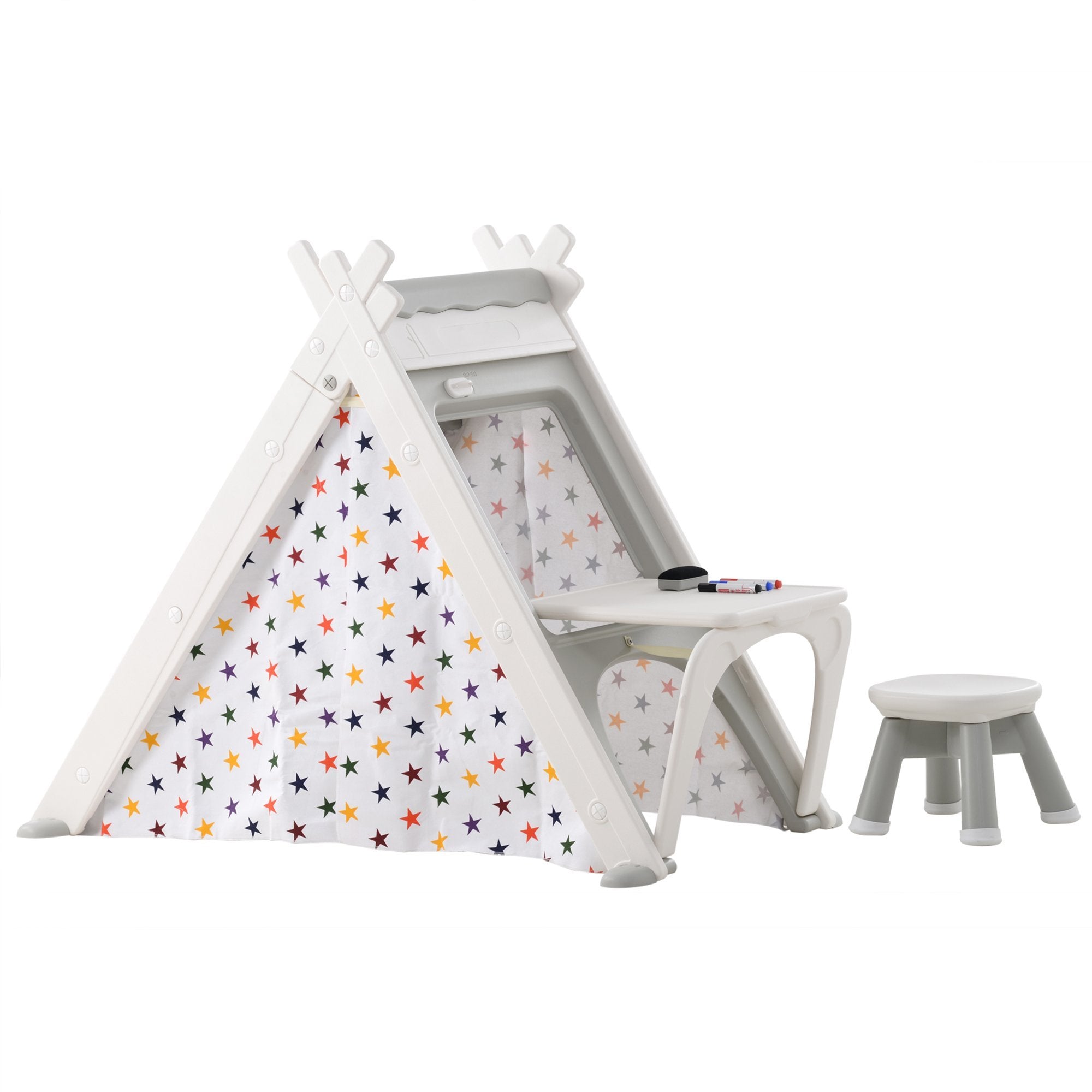 Fold-able Playhouse Tent - 4 in 1 with Stool