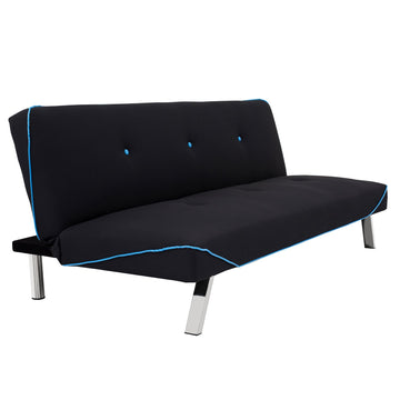 71.7 in. Back Convertible Sofa Bed in Black