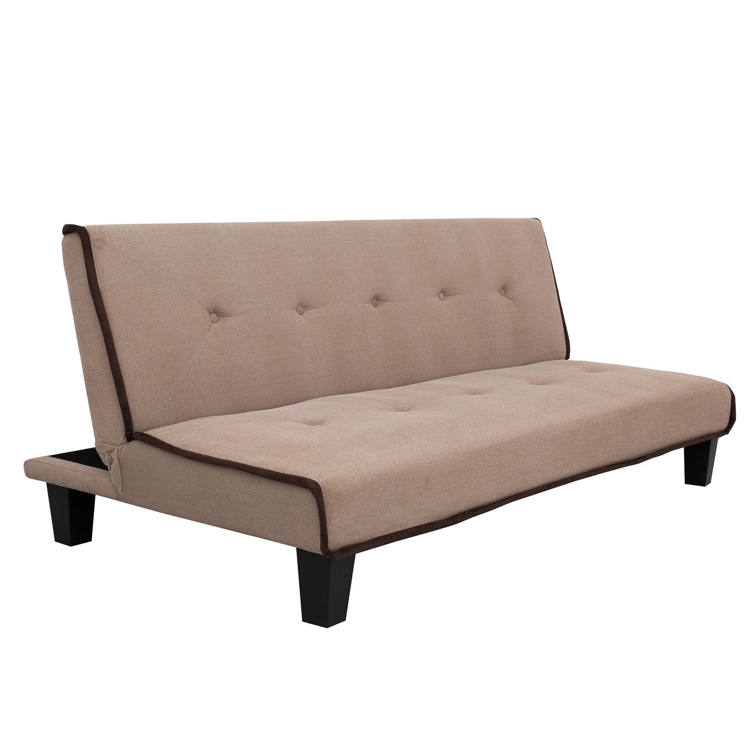 71.3 in. Convertible Armless Sofa Bed in Brown
