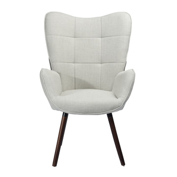 Gray & Light Fabric Upholstered Dining Chair
