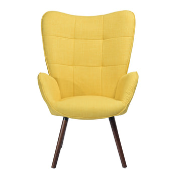 Yellow Dining Chairs with Solid Wood Legs