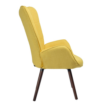 Yellow Dining Chairs with Solid Wood Legs