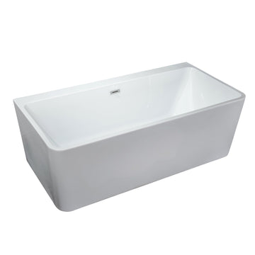 Floor-mounted Bathtub with Polished Tub Soaker